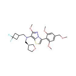 COCc1cc(OC)c(-c2csc3c(N(CC4CC(F)(F)C4)C[C@@H]4CCOC4)c(OC)nn23)c(OC)c1 ZINC000096172564
