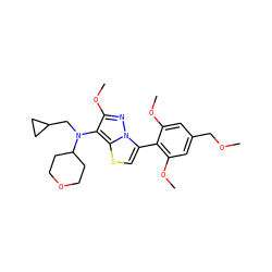 COCc1cc(OC)c(-c2csc3c(N(CC4CC4)C4CCOCC4)c(OC)nn23)c(OC)c1 ZINC000095575126
