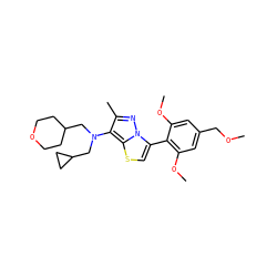 COCc1cc(OC)c(-c2csc3c(N(CC4CCOCC4)CC4CC4)c(C)nn23)c(OC)c1 ZINC000095575656