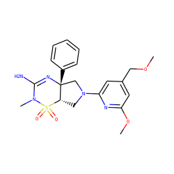 COCc1cc(OC)nc(N2C[C@H]3[C@@](c4ccccc4)(C2)N=C(N)N(C)S3(=O)=O)c1 ZINC000219513102