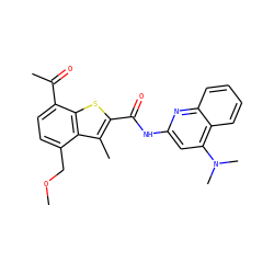 COCc1ccc(C(C)=O)c2sc(C(=O)Nc3cc(N(C)C)c4ccccc4n3)c(C)c12 ZINC001772581714