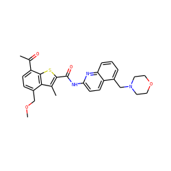 COCc1ccc(C(C)=O)c2sc(C(=O)Nc3ccc4c(CN5CCOCC5)cccc4n3)c(C)c12 ZINC001772600892