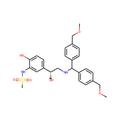 COCc1ccc(C(NC[C@H](O)c2ccc(O)c(NS(C)(=O)=O)c2)c2ccc(COC)cc2)cc1 ZINC000026827019