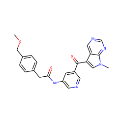 COCc1ccc(CC(=O)Nc2cncc(C(=O)c3cn(C)c4ncncc34)c2)cc1 ZINC000169686332