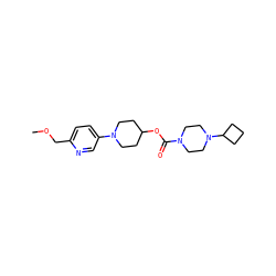 COCc1ccc(N2CCC(OC(=O)N3CCN(C4CCC4)CC3)CC2)cn1 ZINC000223538631