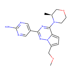 COCc1ccc2c(N3CCOC[C@@H]3C)nc(-c3cnc(N)nc3)nn12 ZINC000473107774