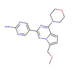 COCc1ccc2c(N3CCOCC3)nc(-c3cnc(N)nc3)nn12 ZINC000474608447