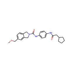COCc1ccc2c(c1)CN(C(=O)Nc1ccc(NC(=O)CC3CCCC3)cc1)C2 ZINC000167256905