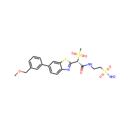 COCc1cccc(-c2ccc3nc([C@@H](C(=O)NCCS(N)(=O)=O)S(C)(=O)=O)sc3c2)c1 ZINC000145491461