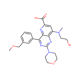 COCc1cccc(-c2nc(N3CCOCC3)nc3c(N(C)CCO)cc(C(=O)O)nc23)c1 ZINC000143045747