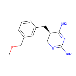 COCc1cccc(C[C@@H]2CN=C(N)N=C2N)c1 ZINC000013757703