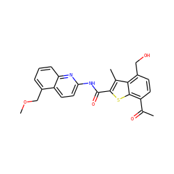 COCc1cccc2nc(NC(=O)c3sc4c(C(C)=O)ccc(CO)c4c3C)ccc12 ZINC001772638261