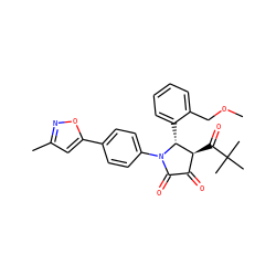 COCc1ccccc1[C@@H]1[C@@H](C(=O)C(C)(C)C)C(=O)C(=O)N1c1ccc(-c2cc(C)no2)cc1 ZINC000169694930