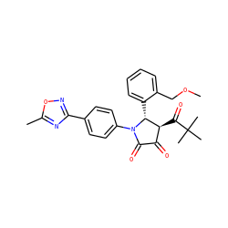 COCc1ccccc1[C@@H]1[C@@H](C(=O)C(C)(C)C)C(=O)C(=O)N1c1ccc(-c2noc(C)n2)cc1 ZINC000169694934