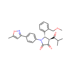 COCc1ccccc1[C@@H]1[C@@H](C(=O)C(C)C)C(=O)C(=O)N1c1ccc(-c2cc(C)on2)cc1 ZINC000169696254