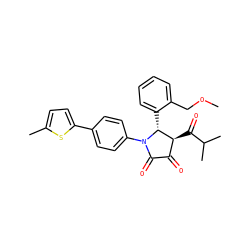 COCc1ccccc1[C@@H]1[C@@H](C(=O)C(C)C)C(=O)C(=O)N1c1ccc(-c2ccc(C)s2)cc1 ZINC000169695600