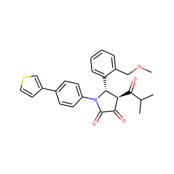 COCc1ccccc1[C@@H]1[C@@H](C(=O)C(C)C)C(=O)C(=O)N1c1ccc(-c2ccsc2)cc1 ZINC000169695327