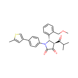 COCc1ccccc1[C@@H]1[C@@H](C(=O)C(C)C)C(=O)C(=O)N1c1ccc(-c2csc(C)c2)cc1 ZINC000169695596