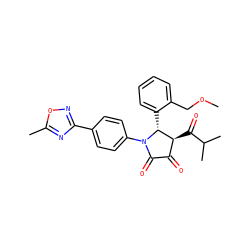 COCc1ccccc1[C@@H]1[C@@H](C(=O)C(C)C)C(=O)C(=O)N1c1ccc(-c2noc(C)n2)cc1 ZINC000169695745