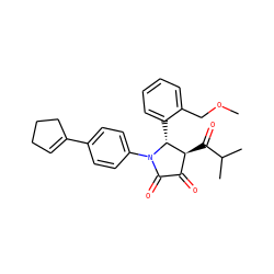 COCc1ccccc1[C@@H]1[C@@H](C(=O)C(C)C)C(=O)C(=O)N1c1ccc(C2=CCCC2)cc1 ZINC000169696513