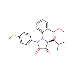 COCc1ccccc1[C@@H]1[C@@H](C(=O)C(C)C)C(=O)C(=O)N1c1ccc(SC)cc1 ZINC000169696321