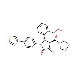 COCc1ccccc1[C@@H]1[C@@H](C(=O)C2CCCC2)C(=O)C(=O)N1c1ccc(-c2ccsc2)cc1 ZINC000169696477