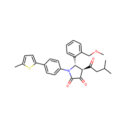 COCc1ccccc1[C@@H]1[C@@H](C(=O)CC(C)C)C(=O)C(=O)N1c1ccc(-c2ccc(C)s2)cc1 ZINC000169695717