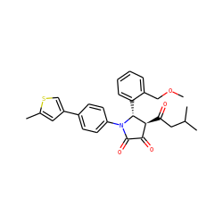 COCc1ccccc1[C@@H]1[C@@H](C(=O)CC(C)C)C(=O)C(=O)N1c1ccc(-c2csc(C)c2)cc1 ZINC000169695994