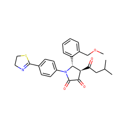 COCc1ccccc1[C@@H]1[C@@H](C(=O)CC(C)C)C(=O)C(=O)N1c1ccc(C2=NCCS2)cc1 ZINC000169696102