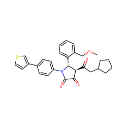 COCc1ccccc1[C@@H]1[C@@H](C(=O)CC2CCCC2)C(=O)C(=O)N1c1ccc(-c2ccsc2)cc1 ZINC000169696180
