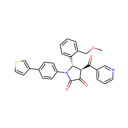 COCc1ccccc1[C@@H]1[C@@H](C(=O)c2cccnc2)C(=O)C(=O)N1c1ccc(-c2ccsc2)cc1 ZINC000169696266