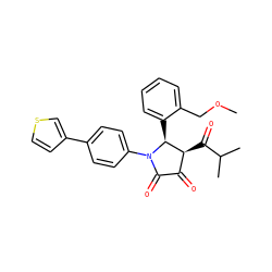 COCc1ccccc1[C@H]1[C@@H](C(=O)C(C)C)C(=O)C(=O)N1c1ccc(-c2ccsc2)cc1 ZINC000169695328