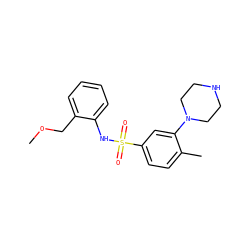 COCc1ccccc1NS(=O)(=O)c1ccc(C)c(N2CCNCC2)c1 ZINC000095574120