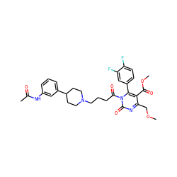 COCc1nc(=O)n(C(=O)CCCN2CCC(c3cccc(NC(C)=O)c3)CC2)c(-c2ccc(F)c(F)c2)c1C(=O)OC ZINC000028397777
