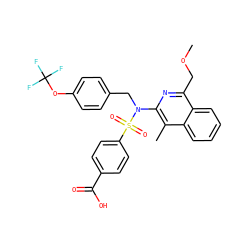 COCc1nc(N(Cc2ccc(OC(F)(F)F)cc2)S(=O)(=O)c2ccc(C(=O)O)cc2)c(C)c2ccccc12 ZINC000261095464