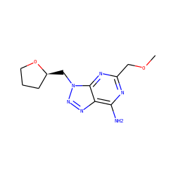 COCc1nc(N)c2nnn(C[C@H]3CCCO3)c2n1 ZINC000084690938