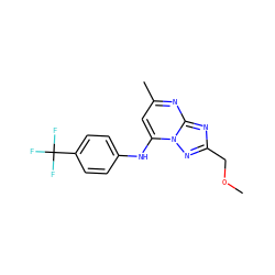 COCc1nc2nc(C)cc(Nc3ccc(C(F)(F)F)cc3)n2n1 ZINC000073314664