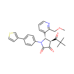COCc1ncccc1[C@@H]1[C@@H](C(=O)C(C)(C)C)C(=O)C(=O)N1c1ccc(-c2ccsc2)cc1 ZINC000169695251