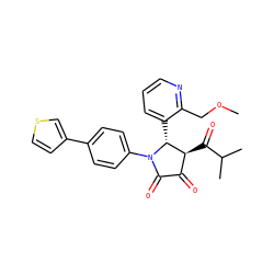 COCc1ncccc1[C@@H]1[C@@H](C(=O)C(C)C)C(=O)C(=O)N1c1ccc(-c2ccsc2)cc1 ZINC000169695359