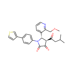 COCc1ncccc1[C@@H]1[C@@H](C(=O)CC(C)C)C(=O)C(=O)N1c1ccc(-c2ccsc2)cc1 ZINC000169695801