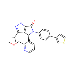 COCc1ncccc1[C@H]1c2c(C(C)C)n[nH]c2C(=O)N1c1ccc(-c2ccsc2)cc1 ZINC000096177141