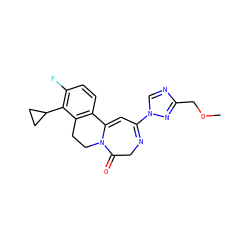 COCc1ncn(C2=NCC(=O)N3CCc4c(ccc(F)c4C4CC4)C3=C2)n1 ZINC000149241624