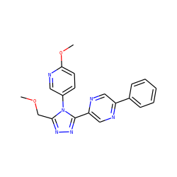 COCc1nnc(-c2cnc(-c3ccccc3)cn2)n1-c1ccc(OC)nc1 ZINC000040880889