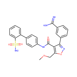 COCc1onc(-c2cccc(C(=N)N)c2)c1C(=O)Nc1ccc(-c2ccccc2S(N)(=O)=O)cc1 ZINC000027756257