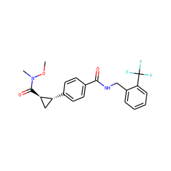 CON(C)C(=O)[C@@H]1C[C@H]1c1ccc(C(=O)NCc2ccccc2C(F)(F)F)cc1 ZINC000653797749