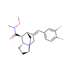 CON(C)C(=O)[C@H]1[C@H]2C[C@H]3CC[C@H]1N3C/C2=C\c1ccc(Cl)c(Cl)c1 ZINC000253688609