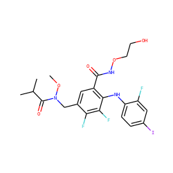 CON(Cc1cc(C(=O)NOCCO)c(Nc2ccc(I)cc2F)c(F)c1F)C(=O)C(C)C ZINC000096175820
