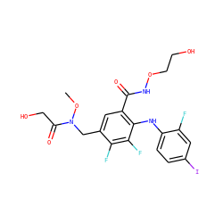 CON(Cc1cc(C(=O)NOCCO)c(Nc2ccc(I)cc2F)c(F)c1F)C(=O)CO ZINC000096175821