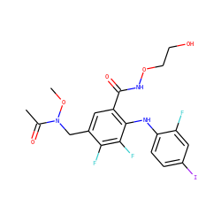 CON(Cc1cc(C(=O)NOCCO)c(Nc2ccc(I)cc2F)c(F)c1F)C(C)=O ZINC000043103794