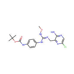 CON/C(=N/Cc1nc(Cl)cnc1N)Nc1ccc(NC(=O)OC(C)(C)C)cc1 ZINC000473154197